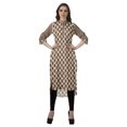 thumbnail image 2 of Moomaya Kurta Tunique à Ourlet Droit Imprimée pour Femmes, Kurti à Col Mandarin, Tenue d'Été, 2 of 6