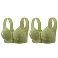 thumbnail image 1 of Yuzhih 2 Pack Full Coverage Wireless Bras for Women No Underwire Compression Front Closure Comfort Bra with Support, 1 of 2