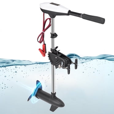 Naipo Moteur de Traîne 55 Lb, Poussée, 8 Vitesses, Moteur Électrique pour hors-Bord avec Indicateur de Batterie à DEL et Poignée Télescopique pour Kayak, Pêche, Bateaux, Eau Douce, Blanc