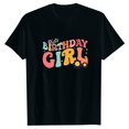 thumbnail image 3 of LUOGENLI T-Shirt pour Filles Filles Mode Décontractée Lettre Col Rond T-Shirt à Manches Courtes Haut 5 Chemises pour Filles Longueur Genou Noir 6-7 Ans, 3 of 3