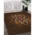 thumbnail image 3 of Ahgly Tapis Rectangulaire Lavable en Machine Intérieur Transitionnel Brun Selle, 7 Pieds x 9 Pieds, 3 of 7