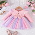thumbnail image 3 of Toddler Baby Girl Party Dress Ruffle Tulle Long Sleeve A-line Princess Dresses, 3 of 8