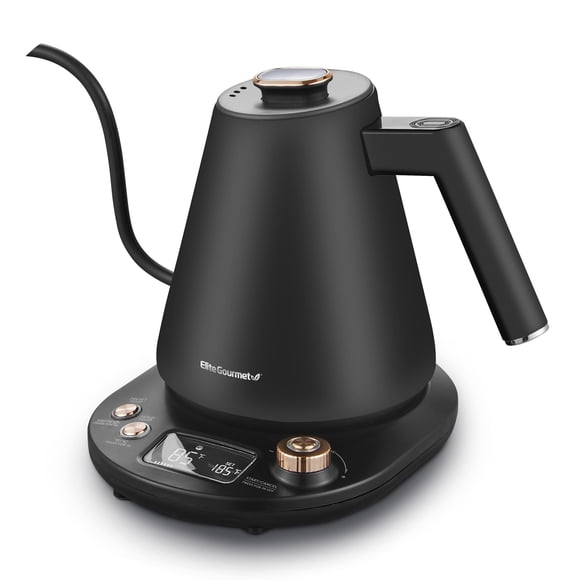 Elite Gourmet EKT3001 Bouilloire à Eau Numérique 1 L, Intérieur en Acier Inoxydable 304, Températures Programmées, Fonction Maintien au Chaud, Sans Fil, Base à 360°, AU