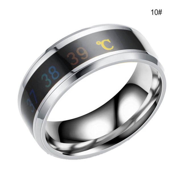Couple Rings Delicate Ring Smart Sensor Body Wedding Women Temperature Small Lightness Finger Jewelry Wedding Women Engagement Silver 10#