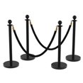 thumbnail image 1 of Crowd Control Stanchion Set with Retractable Belts and Red Velvet Ropes, Stainless Steel Queue Barrier Posts for Theaters Parties Wedding Exhibition, Silver, 1 of 7