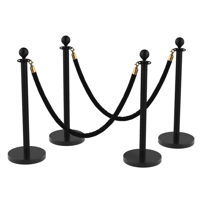 Crowd Control Stanchion Set with Retractable Belts and Red Velvet Ropes, Stainless Steel Queue Barrier Posts for Theaters Parties Wedding Exhibition, Silver