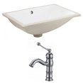 thumbnail image 1 of 18.25-in. W CUPC Rectangle Bathroom Undermount Sink Set In White - Chrome Hardware AI-22883, 1 of 7