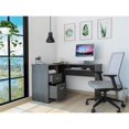 thumbnail image 4 of Tuhome - Engineered Wood Modern Mix L-Shaped Desk - Smoky Oak, 4 of 13