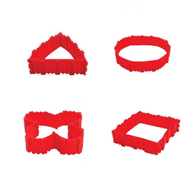 ZheElen 4piece Non-Stick Silicone Cake Mold Easy To Clean Flexible And Lightweight red 1Set