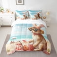 thumbnail image 2 of YST Kawaii Rabbit Comforter Set, 7-Piece, Ocean Sea Theme, Queen, 2 of 6