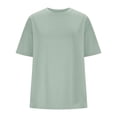 thumbnail image 4 of Plebaso T-Shirts Surdimensionnés pour Femmes 2025 Manches Courtes Hauts Amples Col Rond Décontracté Uni T-Shirts Basiques pour Femmes, 4 of 6