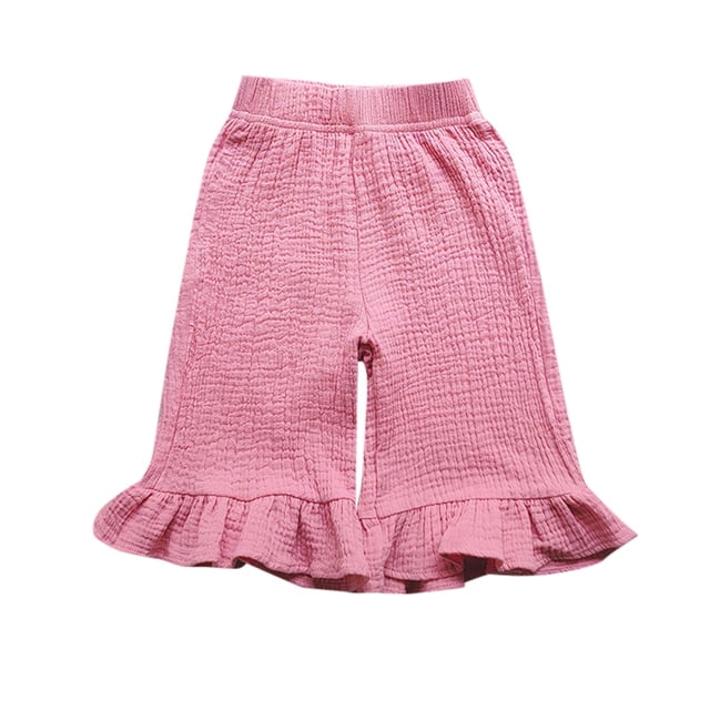 Cat Leggings 4t Girls Champagne Leggings Ruffled Girls' Double Breathable Capri Pants