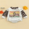 thumbnail image 2 of Bébé Garçons Filles L'action de Grâce Romper Manches Longues Col Rond Lettres Léopard Print Body, 2 of 9