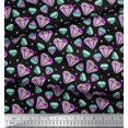thumbnail image 3 of Soimoi Black polyester Crepe Fabric Star & Diamond Geometric Print Fabric by Yard 52 Inch Wide, 3 of 5