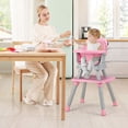 thumbnail image 2 of Babyjoy 8-in-1 Baby High Chair Convertible Dining Booster Seat w/ Removable Tray Pink, 2 of 8
