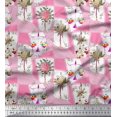 thumbnail image 1 of Soimoi Polyester Crepe Fabric Leaves & Flower Floral Fabric Prints by Yard 52 Inch Wide, 1 of 3