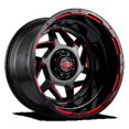 thumbnail image 1 of D29237E158 20 x 9 GD14 Décalage de 15 mm 6 x 135 Noir avec Roue d'Accent Rouge, 1 of 1