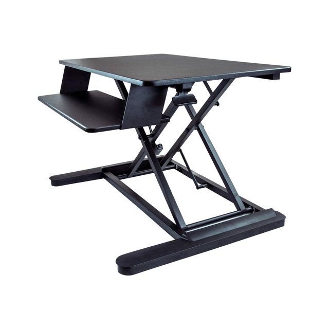 StarTech.com Sit Stand Desk Converter with Keyboard Tray, Large 35" x 21" Surface, Height Adjustable Ergonomic Desktop/Tabletop Standing Workstation Desk, Holds 2 Monitors, Pre-Assembled - Ergonomic Standing Desk (ARMSTSLG) - Standing desk converter - rectangular - black - black base - for P/N: ARMBARDUO, ARMBARDUOV, ARMBARTRIO2, ARMDUAL, ARMDUAL30, ARMDUALV