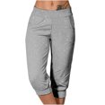 thumbnail image 1 of tarylea Womens Capri Pants Stretchy Drawstring Low Rise Jogger Pants Soft Comfy Lounge Cropped Yoga Pants with Pockets, 1 of 4