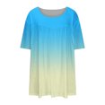 thumbnail image 5 of FcBaudy Hauts pour Femmes, Chemisiers et Chemises à Manches Courtes à Col Rond Mode T-Shirt Imprimé pour Femmes Grande Taille à Manches Courtes à Col Rond Blouse Plissée Ample Décontractée et Confortable Hauts Femmes Hauts en Polyester, 5 of 5