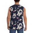 thumbnail image 4 of KLL Cartoon Spaceship Print Workout Tank Tops Gym Sleeveless Fitness Muscle Tee-XX-Large, 4 of 7