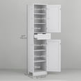 thumbnail image 3 of HOMCOM Tall Bathroom Storage Cabinet with Doors, Drawer, Adjustable Shelf, 3 of 10