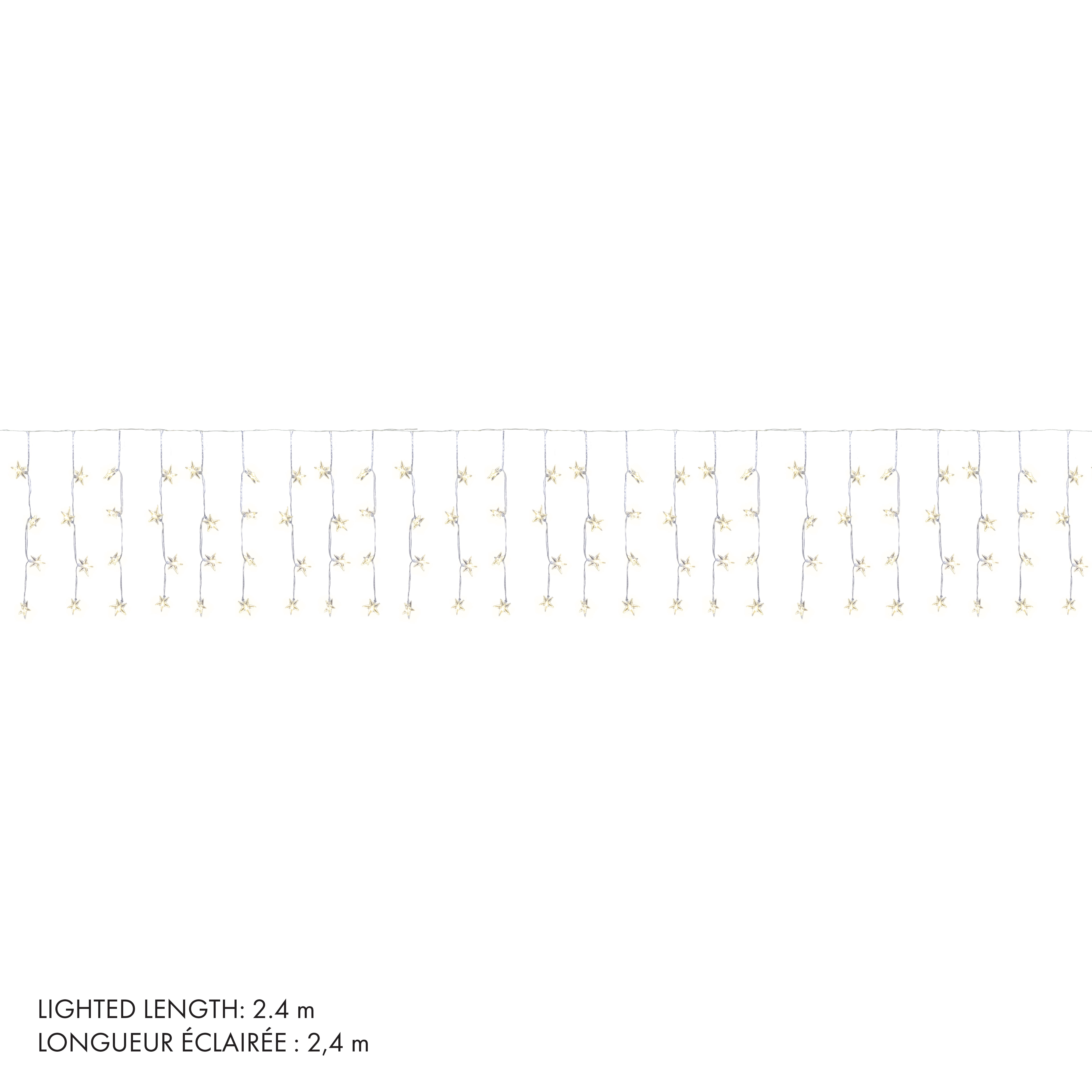 Danson Décor Glacons 100 DEL Étoiles Rideau Lumineux, Blanc Chaud