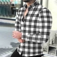 thumbnail image 1 of Timdgard Button down Shirts for Men Fall Plaid Lapel V Neck Long Sleeve Shirts Work Casual Tops, 1 of 8