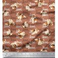 thumbnail image 1 of Soimoi Poly Georgette Fabric Love Text & Puppies Dog Printed Craft Fabric by the Yard 52 Inch Wide, 1 of 3