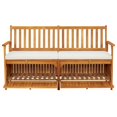 thumbnail image 2 of vidaXL Storage Bench with Cushion 148 cm Solid Wood Acacia, 2 of 5