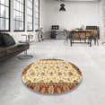 thumbnail image 3 of Ahgly Company Indoor Round Abstract Red Oriental Area Rugs, 3' Round, 3 of 6