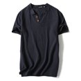thumbnail image 1 of Innerwin T Shirt Retro Style Mens Tees Summer Solid Color Plain  Tops Black-2 5XL, 1 of 2