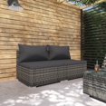 thumbnail image 1 of vidaXL 2 Piece Garden Lounge Set with Cushions Poly Rattan Grey, 1 of 3