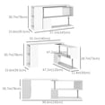thumbnail image 3 of HOMCOM 55" L-Shaped Desk 360° Rotating Corner Computer Desk for Home Office, 3 of 10
