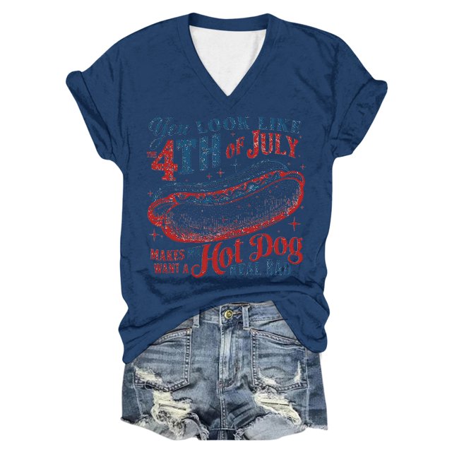TSADFHJI Hauts Pailletés Femme Noir T-Shirt Femme Col Rond à Lettres Imprimées Manches Courtes Col Rond T-Shirt Haut TTG Marine