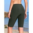 thumbnail image 3 of Beautyin Womens Swim Shorts Knee Length High Waisted Drawstring Swim Bottoms with Two Pockets, 3 of 7