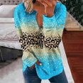 thumbnail image 1 of Chandails à Capuchon Mode pour Femmes 2023 Hauts Automne Manches Longues Ample Chandail à Enfiler Chemise Chic Décontracté Dames Rayé Col Rond Chandails 50 % de Rabais Liquidation Costumes d'Halloween/Noël, 1 of 5