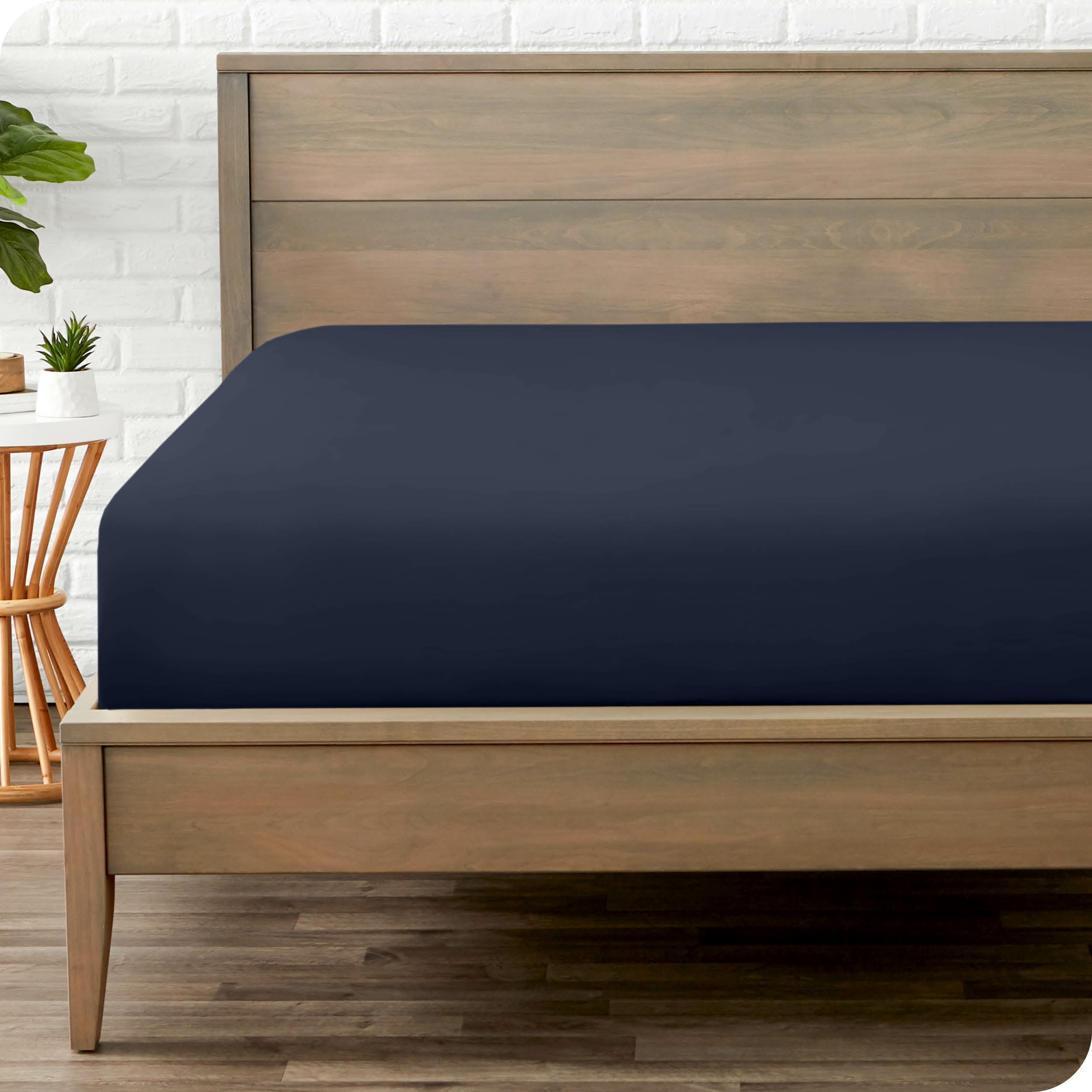 Bare Home Drap-Housse - Premium 1800 Collection - Poche Profonde - Ultra Doux, Résistant aux Plis - Très Grand, Bleu Minuit