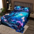 thumbnail image 2 of Erosebridal Neon Mushroom Coverlet Set King, Jungle Plant Bedding Set, Magical Butterfly Decor, 2 of 5