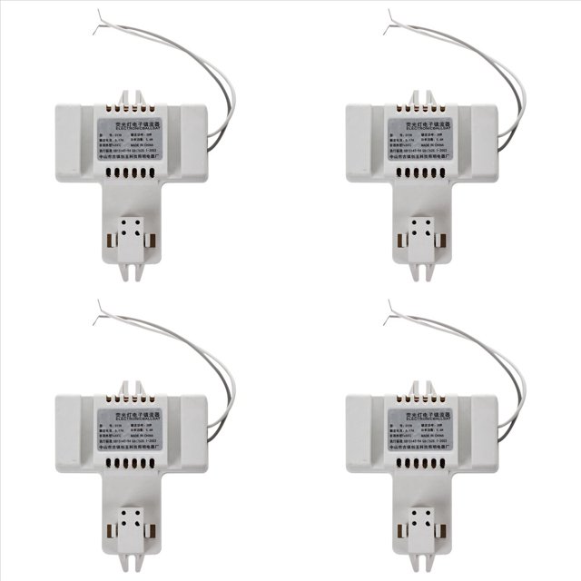 4X White Plastic Shell 4 Pin 2D Tube Bulb Fluorescent Ballast AC 220V 0.19A 38W,4 x Plastic Shell Tube Bulb Fluorescent Ballast,White