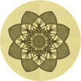 thumbnail image 1 of Ahgly Company Tapis de Zone Rond d'Intérieur Lavable à la Machine, Style Transitionnel, Or de Récolte, 4 Pieds Rond, 1 of 7