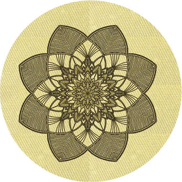 Ahgly Company Tapis de Zone Rond d'Intérieur Lavable à la Machine, Style Transitionnel, Or de Récolte, 4 Pieds Rond