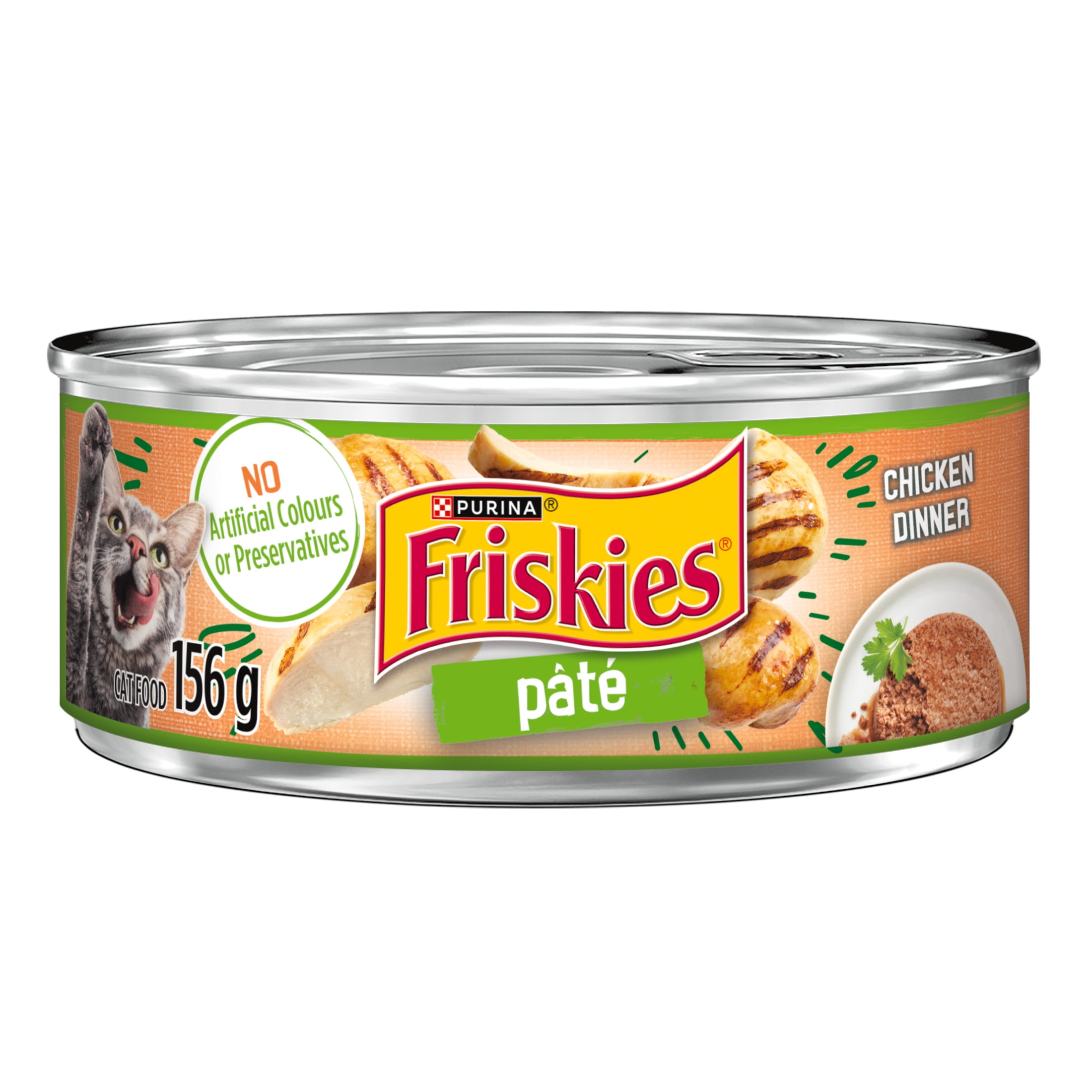 Purina Friskies Pate Chicken Dinner, Wet Cat Food 156g