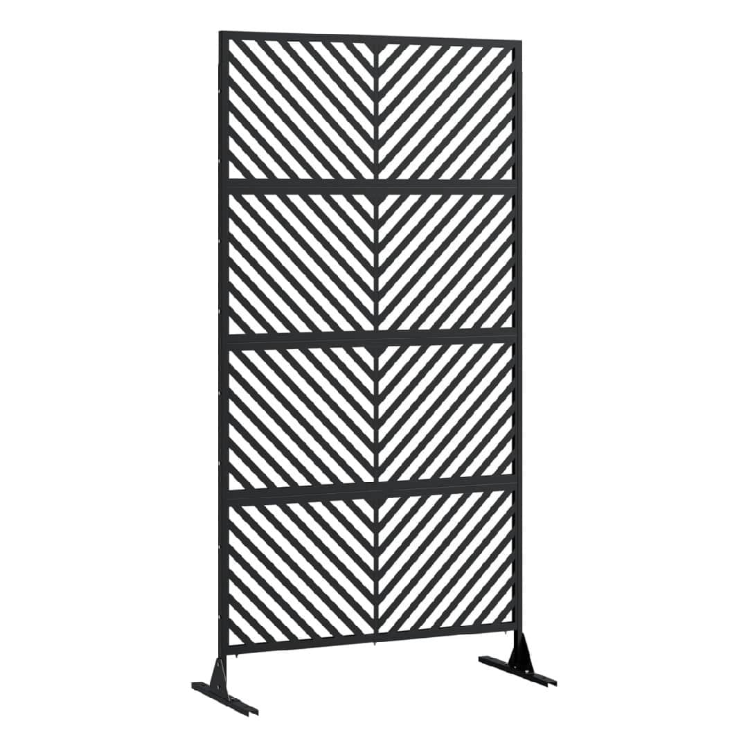 Eastvita 72in×40in Heavy-Duty/Rust-Resistant Freestanding Metal Privacy Screen for Outdoor Patio - Weatherproof Design Patio Privacy Screen