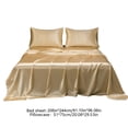 thumbnail image 3 of SROBPTY Bed Sheets Set, Soft Solid Matte Satin Hotel Silk Bed Sheet Pillowcase Full Size, 3 of 5