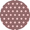 thumbnail image 1 of Ahgly Tapis Rond Lavable en Machine Intérieur Transitionnel Rose Profond, 6 Pieds Rond, 1 of 7