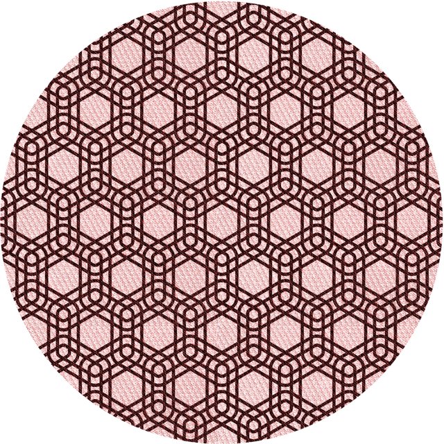 Ahgly Tapis Rond Lavable en Machine Intérieur Transitionnel Rose Profond, 6 Pieds Rond