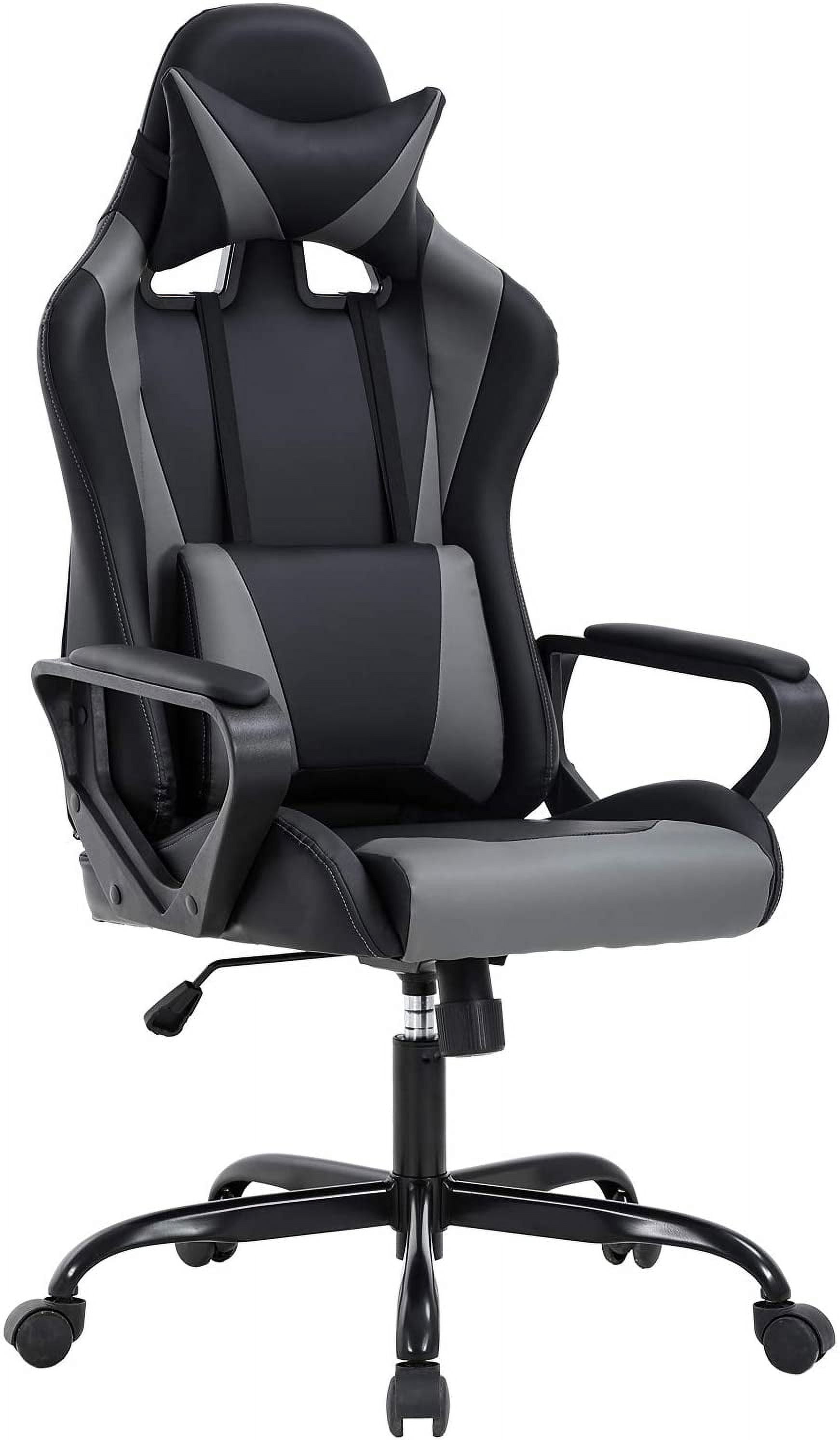 FDW PC Gaming Chair Ergonomic Executive Task Back Support Modern Executive Adjustable Arms Rolling, Grey