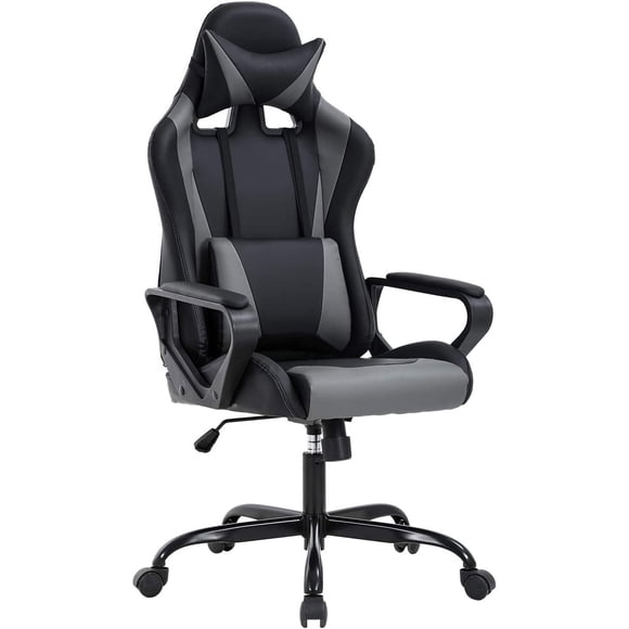FDW PC Gaming Chair Ergonomic Executive Task Back Support Modern Executive Adjustable Arms Rolling, Grey