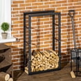 thumbnail image 2 of HOMCOM Firewood Rack Fireplace Log Holder, 23.6" x 9.8" x 39.4", 2 of 9